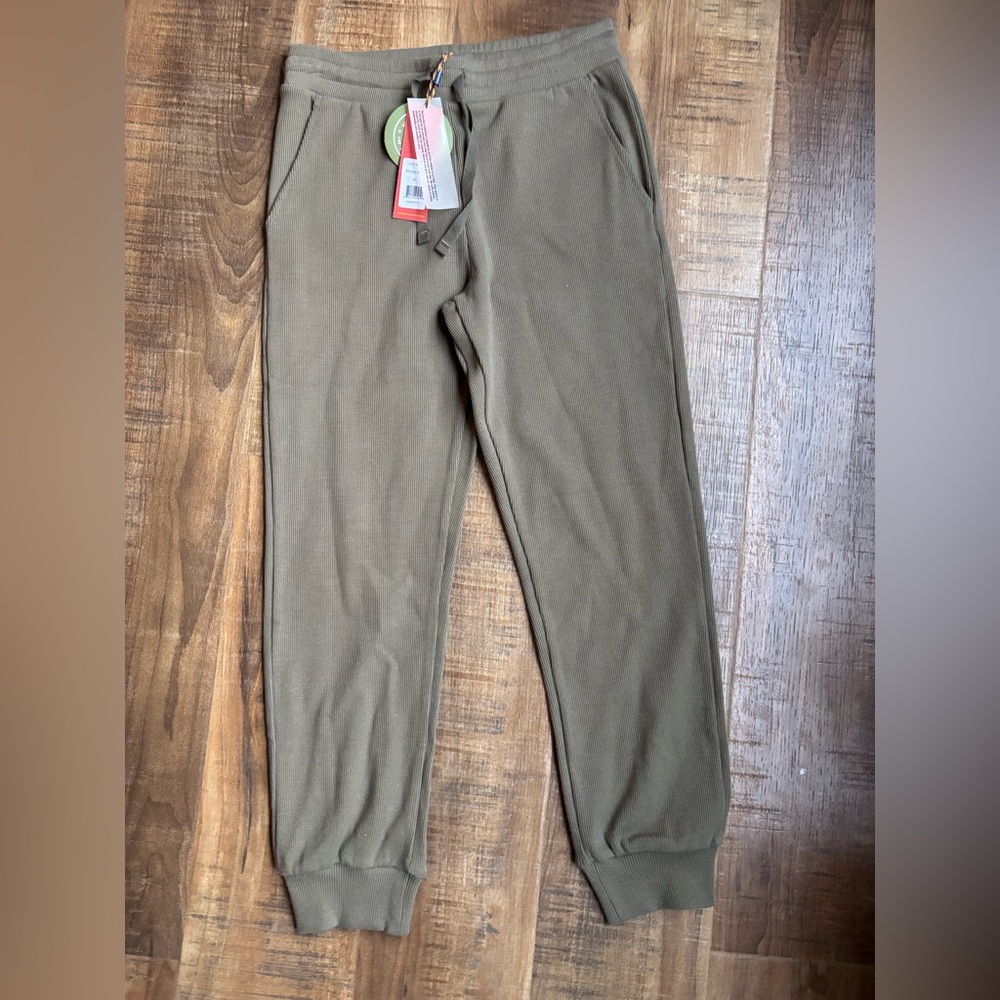 The Sunday Collective Unisex size 8 kids organic ribbed jogger stone gray